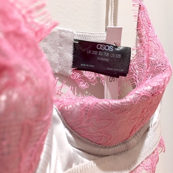 Asos 32B Lace Two Tone Half Cup Underwire Bra NWT - Picture 4 of 6